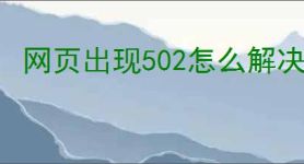 网页出现502怎么解决