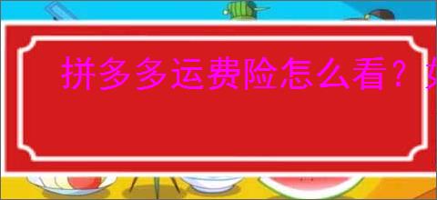 拼多多运费险怎么看？如何确认你的订单是否包含运费险？