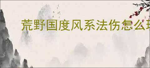 荒野国度风系法伤怎么玩,荒野国度风系法伤队搭配攻略