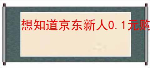 想知道京东新人0.1元购入口？快来看看如何快速抢购！