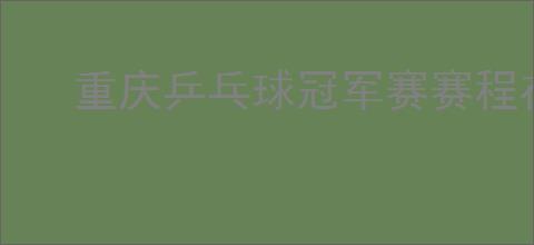 重庆乒乓球冠军赛赛程在哪里查询？附完整观看指南