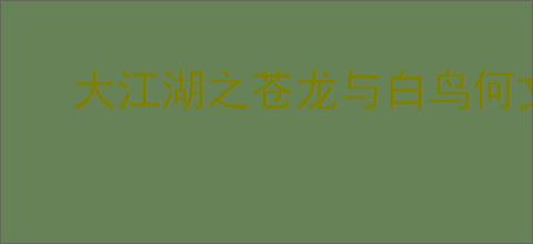 大江湖之苍龙与白鸟何文若有什么剧情,大江湖之苍龙与白鸟何文若剧情一览