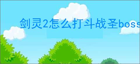 剑灵2怎么打斗战圣boss,剑灵2斗战圣打法攻略