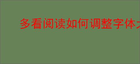 多看阅读如何调整字体大小