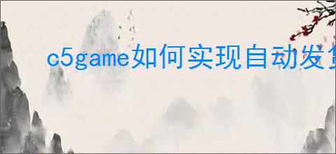 c5game如何实现自动发货