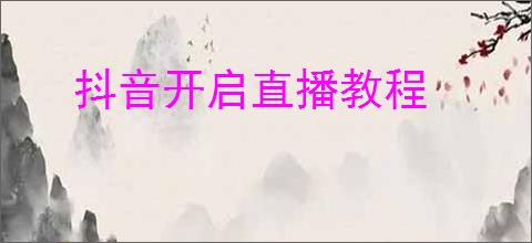 抖音开启直播教程