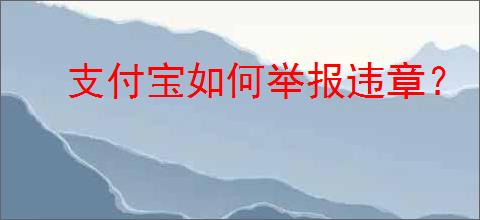 支付宝如何举报违章？